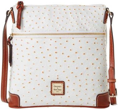 Dooney & Bourke Ostrich Embossed Leather Crossbody Bag, Bone