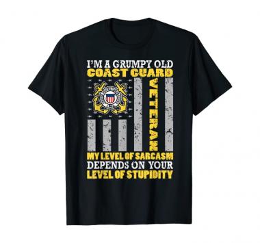 Grumpy Old Coast Guard United States Military Veteran Gift T-Shirt