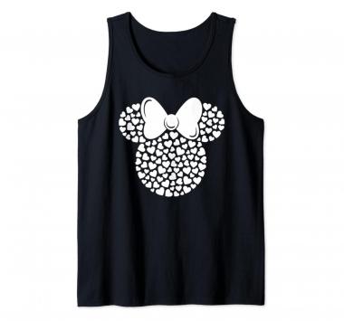 Disney Minnie Mouse Icon Filled with White Hearts Tank Top