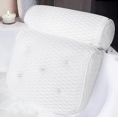 Bath Pillows For Tub Ergonomic Bathtub Pillow Adopts 4D Mesh & 7 Suction Cups,Bathtub Accessories Helps To Support The Head,Back, Shoulders & Neck. It Is Suitable For All Bathtubs, Hot Tubs &Spas