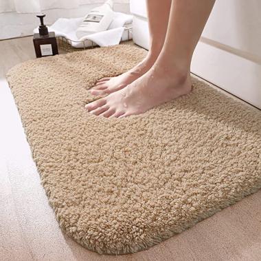 DEXI Bathroom Rug Mat, 24x36, Extra Soft and Absorbent Bath Rugs, Machine Wash Dry, Non-Slip Carpet Mat for Tub, Shower, and Bath Room, Beige