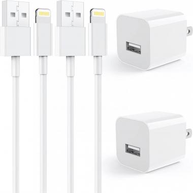 iPhone Charger, [Apple MFi Certified] 2Pack 6FT Lightning Cable Fast Charging Cord with 2Pack USB Plug Wall Charger Block Adapter for iPhone 13 Pro Max/12/12Pro/11/XS/XR/X/8/7/6/6S Plus/SE/5S/5C, iPad