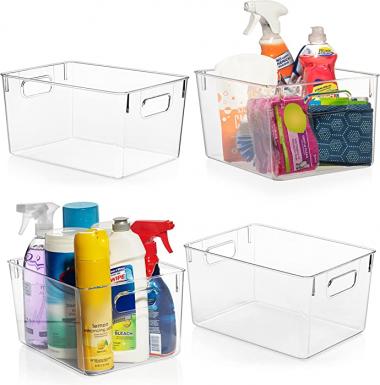 ClearSpace Plastic Storage Bins – Perfect Kitchen Organization or Pantry Storage – Fridge Organizer, Pantry Organization and Storage Bins, Cabinet Organizers