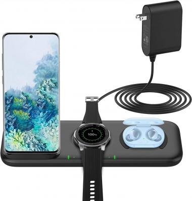 Yootech 3 in 1 Fast Wireless Charger for Samsung Devices, 22.5W Max Wireless Charging Station for Samsung Galaxy Watch 4 Classic/3/Active2/1,Gear S4/S3/Sport,Galaxy Buds 2/Pro/Live,Galaxy S22/S21/S20