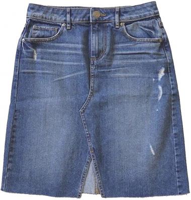 LOFT Women's Distressed Denim A-Line Skirt