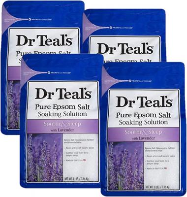 Dr Teal's Epsom Salt 4-pack (12 lbs Total) Soothe & Sleep with Lavender