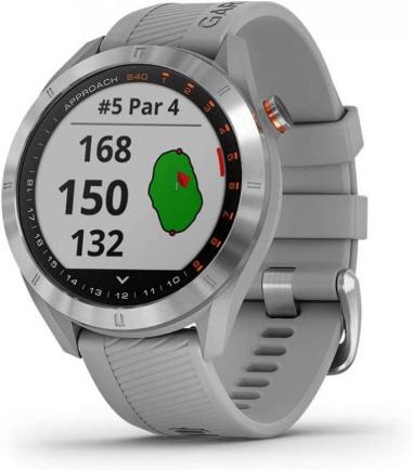 Garmin Approach S40, Stylish GPS Golf Smartwatch, Lightweight With Touchscreen Display, Gray/Stainless Steel