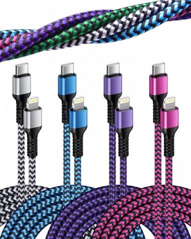 iPhone Fast Charger Cable, [6ft/4Pack] USB C to Lightning Cable, Apple MFI Certified iPhone Charger Type C Charging Cord Compatible with iPhone 14/14Pro Max/13/13 Pro/13 Mini/12/12 Mini/11/11 Pro/XR/X