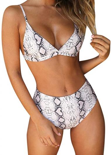 RUUHEE Women Stripe Printing Padded Push up 2 Piece Bikini Sets Swimsuits