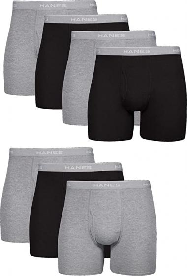 Hanes Men's Tagless Cool Dri Boxer Briefs with ComfortFlex Waistband-Multiple Packs Available-Discontinued