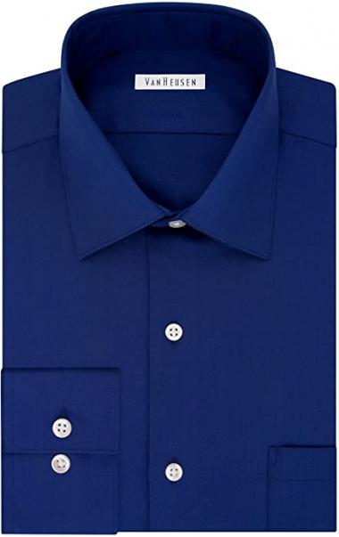 Van Heusen Men's TALL FIT Dress Shirts Lux Sateen Stretch Solid (Big and Tall)