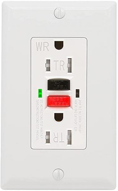 KASONIC GFCI Outlet 15 Amp, Tamper-Resistant, Weather Resistant Receptacle Indoor or Outdoor Use, UL Listed, LED Indicator with Decor Wall Plates and Screws