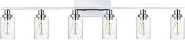 MELUCEE 6-Light Chrome Vanity Light Fixtures with Bubbled Glass Shades and Metal Base, Modern Bathroom Lighting Fixtures Over Mirror Indoor Wall Sconces for Hallway Kitchen Foyer