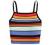 SweatyRocks Women's Sexy Strappy Crop Top Striped Print Ribbed Knit Cami Top