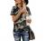 BMJL Women's Casual Cute Shirts Leopard Print Tops Basic Summer Short Sleeve Fashion Soft Blouse Loose Fit Tshirt