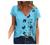 Women’s Short Sleeve V Neck Summer Tops Vintage Aesthetic Printed T-Shirt Blouses Loose Fit Graphic Holiday Tee Tunics