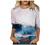 3/4 Sleeve Tops for Women Dressy Casual Crewneck Floral Printed T Shirts Loose Graphic Tee Summer T-Shirt Blouse Tunic