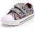 K KomForme Toddler Boys & Girls Shoes Kids Canvas Sneakers with Cartoon Dual Hook and Loops