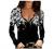 Women's Long Sleeve Shirts Sexy V-Neck Lace Trim Tunic Tops Cold Shouler Floral Printed T Shirts Dressy Casual Blouses