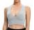 Venbond Women's Sexy Sleeveless Seamless Crop Top Deep Plunge V Neck Ribbed Tank Top with Removable Pads