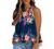 Halter Blouse for Women Summer Floral Print Sleeveless Shirts Tank Top Rufflefd Hem Blouses Pom Pom Flowy Tunic Tops