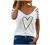 Womens Tops Stripe Mesh Sheer Short Sleeve Summer T-Shirt V Neck Dressy Casual Solid Tee Shirts Loose Fit Tunic Blouse