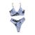 Smooto Swimsuit Women's Two Piece Bikini Set Tie-Dye Printed Cross-tie Sexy Split Bikini Push Up Hight Waist Bikini