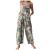 Hesxuno Jumpsuits for Women Casual Loose Plus Size Overalls Retro Print Wide Leg Buttons Jumpsuits Rompers with Pockets