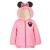 Disney Girl's Minnie Mouse Print Hooded Puffer Jacket with Ears and Bow