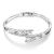 Menton Ezil Love Encounter Crystals Bangle Bracelets White Gold Plated Adjustable Hinged Jewelry