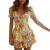 SNKSDGM Women Short Sleeve Boho Ruffle Tiered Floral Print Swing Mini Dress Casual V Neck A-Line Flowy Beach Maxi Dresses