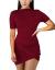 BORIFLORS Women's Sexy Wrap Front Long Sleeve Ruched Bodycon Mini Club Dress