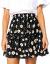 Relipop Women's Floral Flared Short Skirt Polka Dot Pleated Mini Skater Skirt with Drawstring