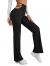 WDIRARA Women's Cut Out Wide Leg Flare Pants High Waist Stretch Self Tie Solid Long Pants