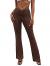 SheIn Women's Cut Out High Elastic Waist Long Pants Flare Leg Solid Trousers