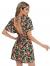 Floerns Women's Ditsy Floral Plunge Neck Knot Front A Line Short Dress