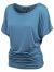 Made By Johnny MBJ Women's Solid Short Sleeve Boat Neck V Neck Dolman Top with Side Shirring