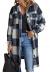 KIRUNDO Women's Flannel Plaid Shirts Jacket Shacket Coats Casual Boyfriend Button Down Shirts Long Sleeve Blouses Tops