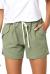 NEYOUQE Womens Cotton Linen Casual Summer Elastic Waist Comfy Shorts with Pocket