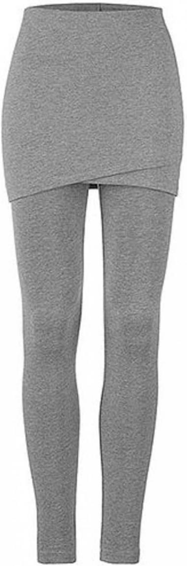 cabi 3577 Charcoal Gray Stretchy Crossover Skirted Stretchy Ankle Leggings (Size XL)