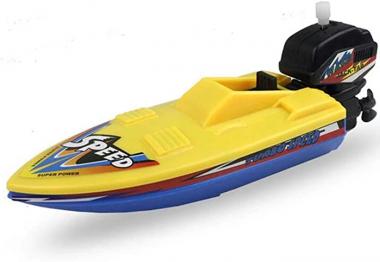 LIANGCHEN Wind Up Boat Ship Toy, Funny Windup Speed Boat Bath Toy Small Clockwork Steamboat Water Fast Boat Tub Toy for Kids Playing