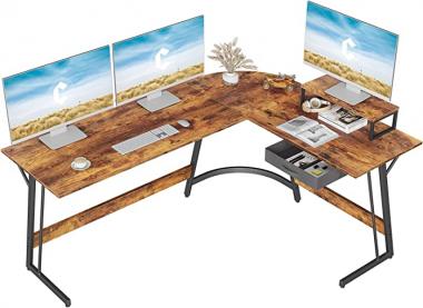 CubiCubi Modern L-Shaped Desk Computer Corner Desk, 59.1" Home Office Writing Study Workstation with Small Table, Space Saving, Easy to Assemble