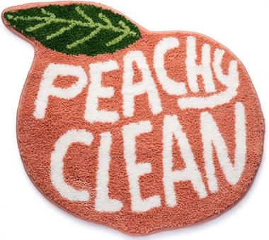 Peachy Clean Bath Mat - Peach Bath Mat - Cute Bathroom Decor - Peach Bathroom Decor Bath Rug - Extra Soft Peach Bathroom Rugs - Thick Plush Peach Rug Bath Decor -Washable Drying Small Bath Mat SRS67