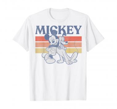 Disney Mickey And Friends Mickey And Pluto Retro Line T-Shirt