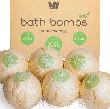 6 x 5.10oz Organic & Natural Bath Bombs, Color Free, Handmade Bubble Bath Bomb Gift Set, Rich in Shea Butter, Fizzy Spa to Moisturize Dry Skin