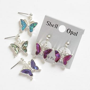 Talbot Fashion Abalone Butterfly Earrings ~ Card of 2 ~ Colour Chosen at Random