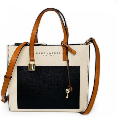 Marc Jacobs M0016132 Mini Grind Sandshell Cream/Black/Brown Women's Satchel Tote Bag