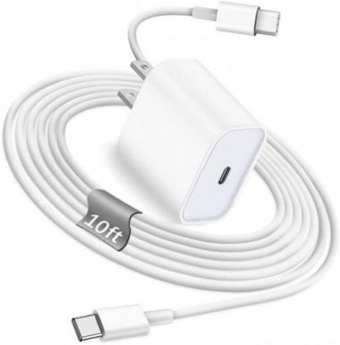 iPad Pro Fast Charger,10FT Extra Long iPad Pro Charger,20W iPad Charger USB C PD Block Plug with Type-C to C Cable Cords for iPad Pro 12.9,iPad Pro 11 inch 2021/20/18,iPad Air 5th/4th 10.9 inch,Mini 6