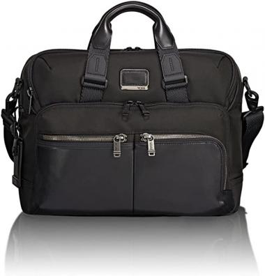 TUMI - Alpha Bravo Patterson Brief Laptop Briefcase - 15 Inch Computer Bag for Men and Women - Black