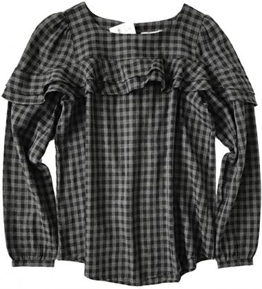 Ann Taylor LOFT Women's Regular & Petite - Gingham Ruffle Blouse